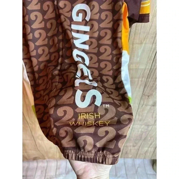 2 Gingers Irish Whiskey’s Cycling Jersey 3/4 Zip Back Cargo Pockets Men’s Size L - Picture 2 of 5